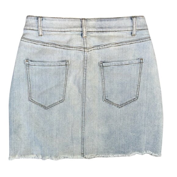 Light Blue Distressed Wild Fable Mini Skirt Women's 4 - Picture 2 of 6